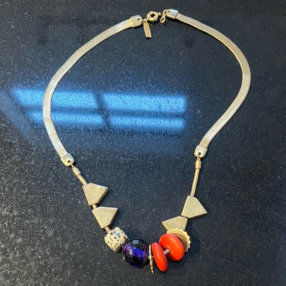 Madewell Gold and Red Statement Necklace - Picture 2 of 4